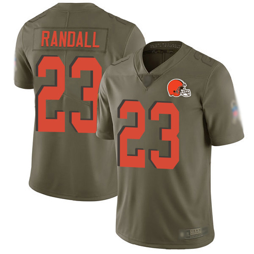 Cleveland Browns Damarious Randall Men Olive Limited Jersey #23 NFL Football 2017 Salute To Service->cleveland browns->NFL Jersey